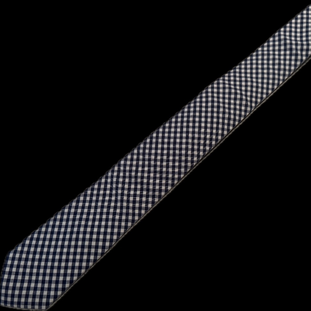 J.Crew Navy Gingham Cotton Tie – Classic Slim 100% Cotton Neckwear